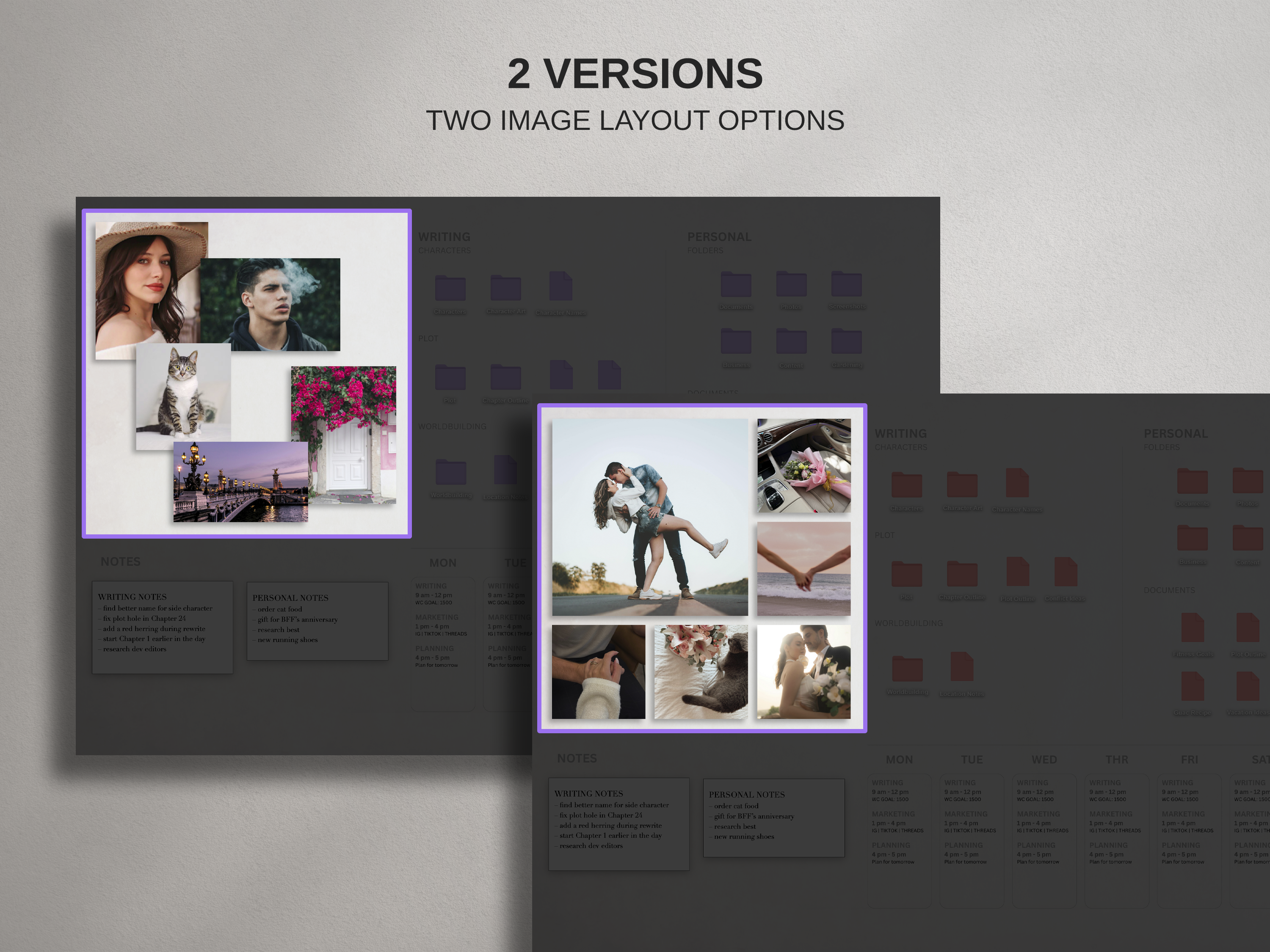 Desktop Wallpaper Organizer For Authors - Light - Canva Template