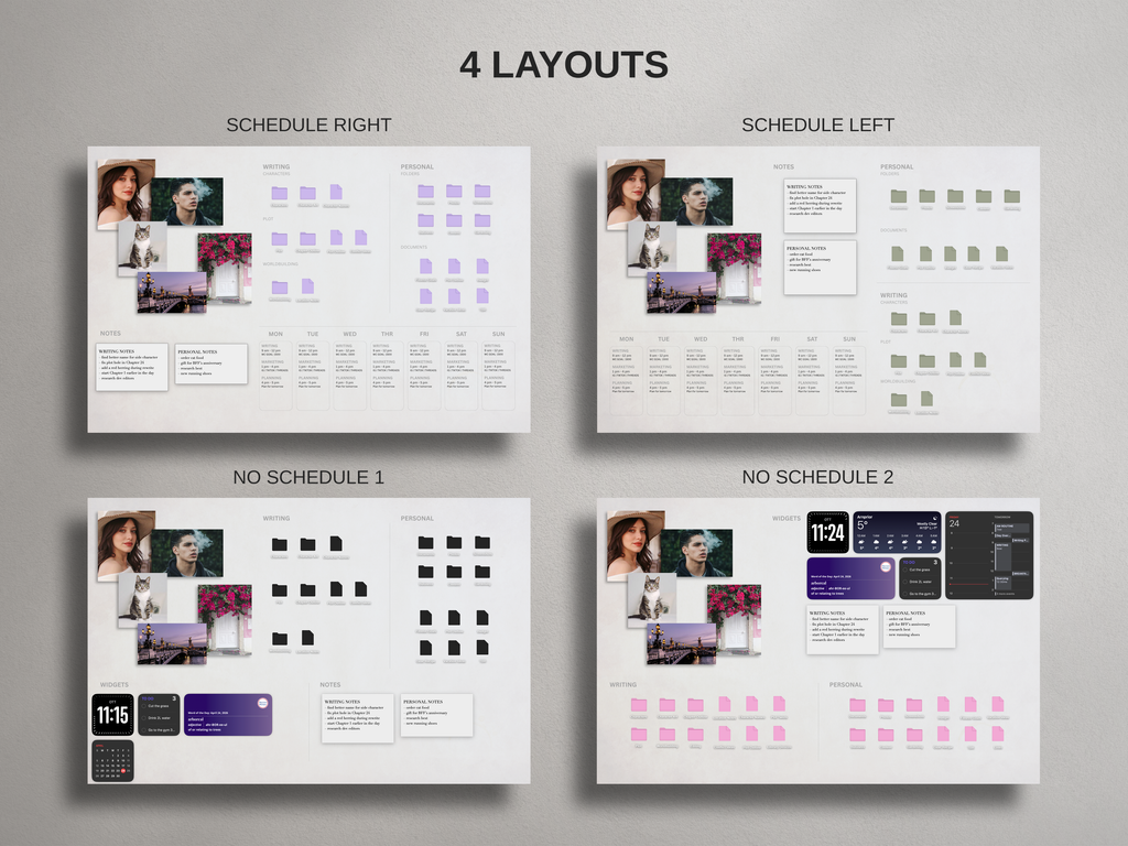 Desktop Wallpaper Organizer For Authors - Light - Canva Template