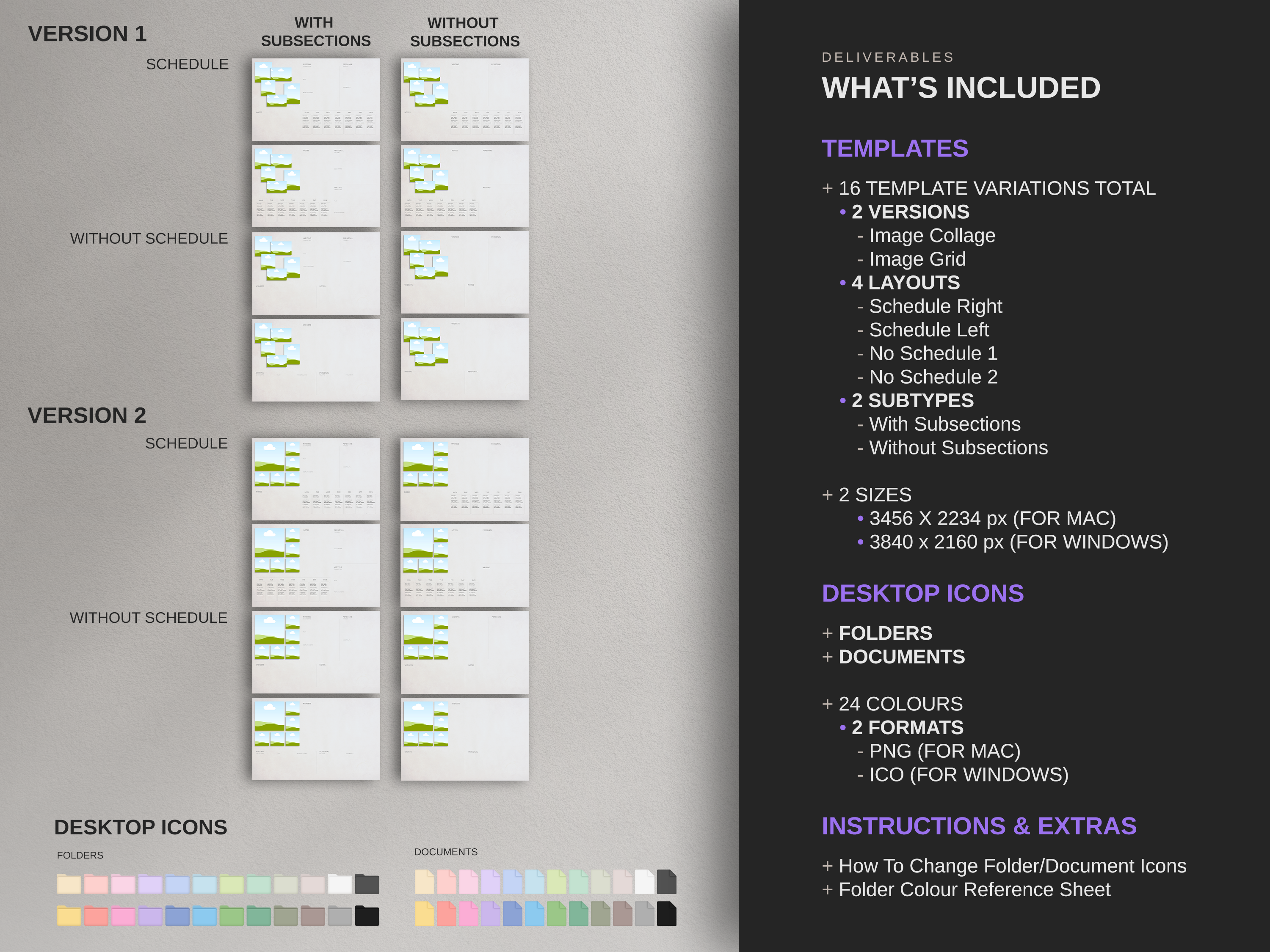 Desktop Wallpaper Organizer For Authors - Light - Canva Template