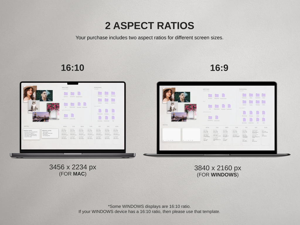 Desktop Wallpaper Organizer For Authors - Light - Canva Template