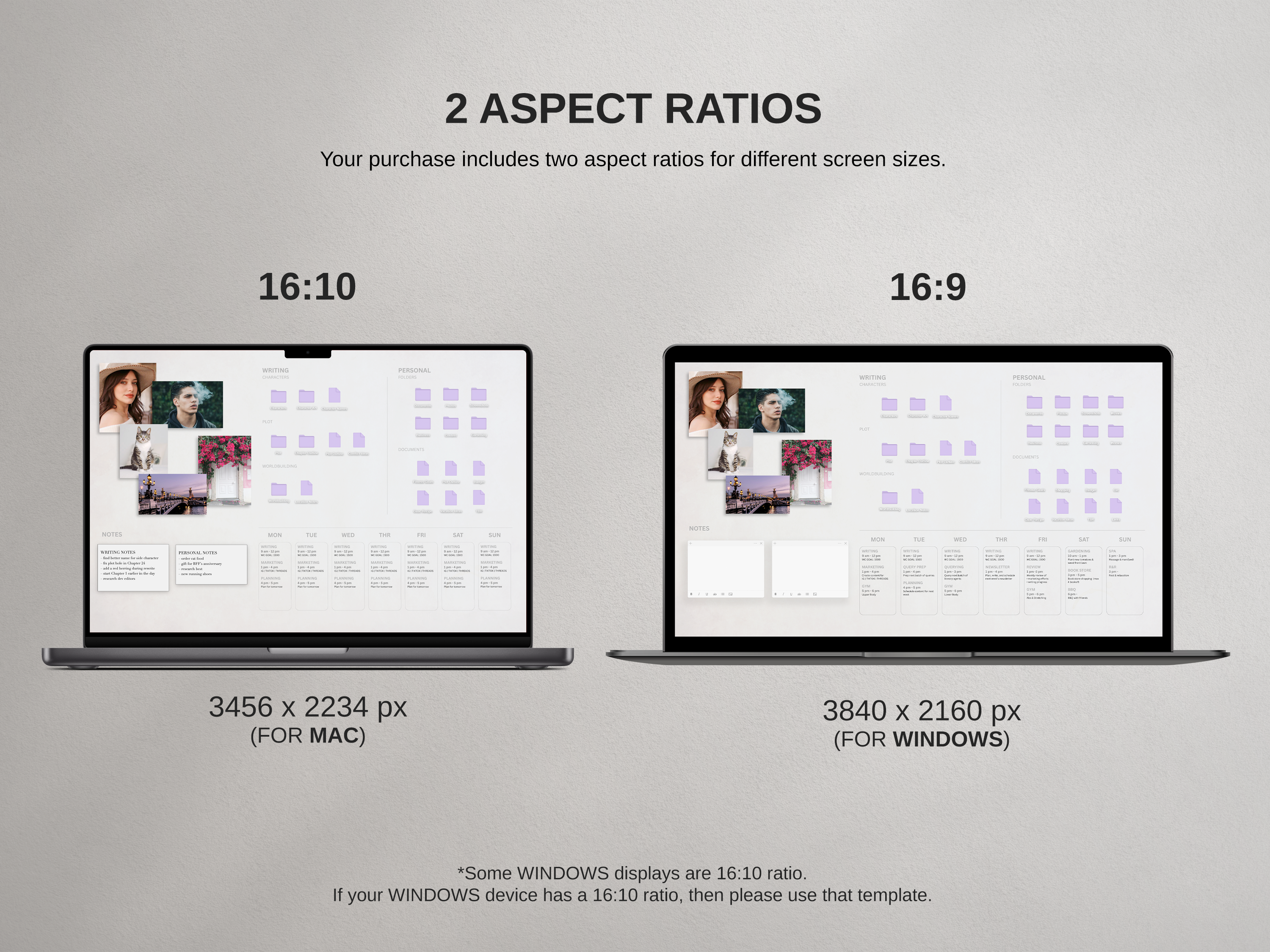 Desktop Wallpaper Organizer For Authors - Light - Canva Template