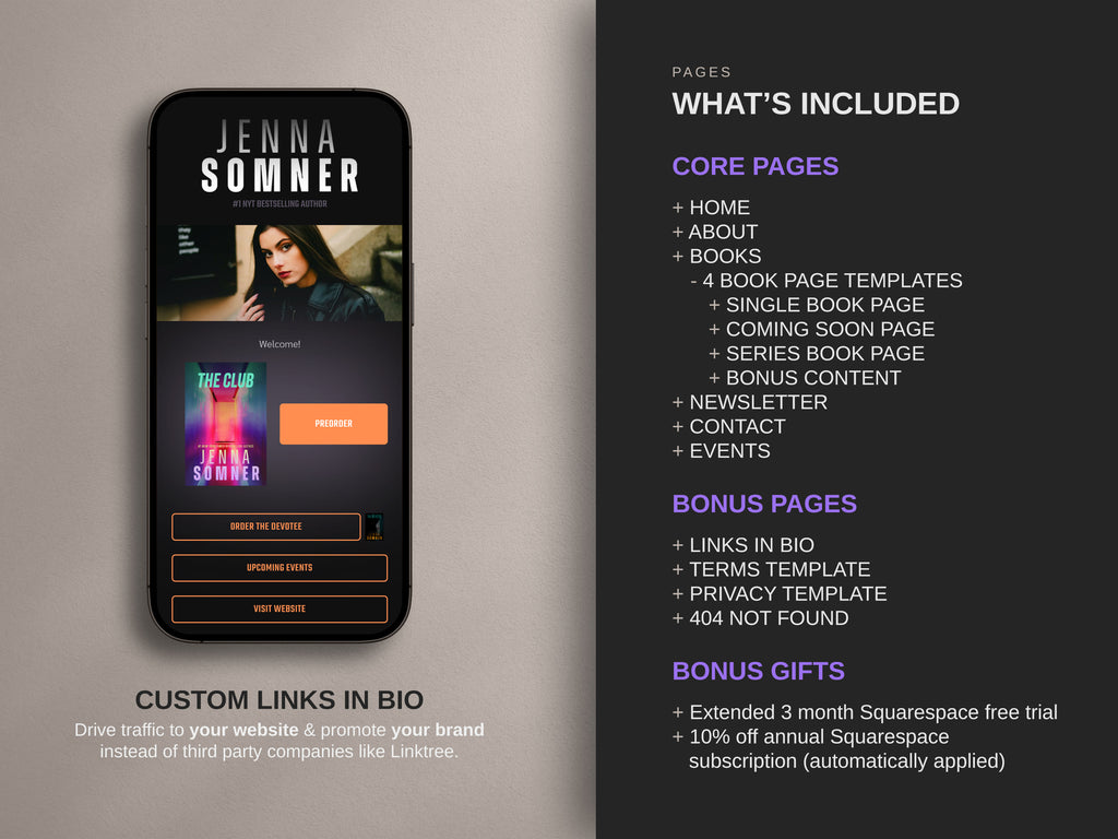 INTENZA  • Author Squarespace Website Template