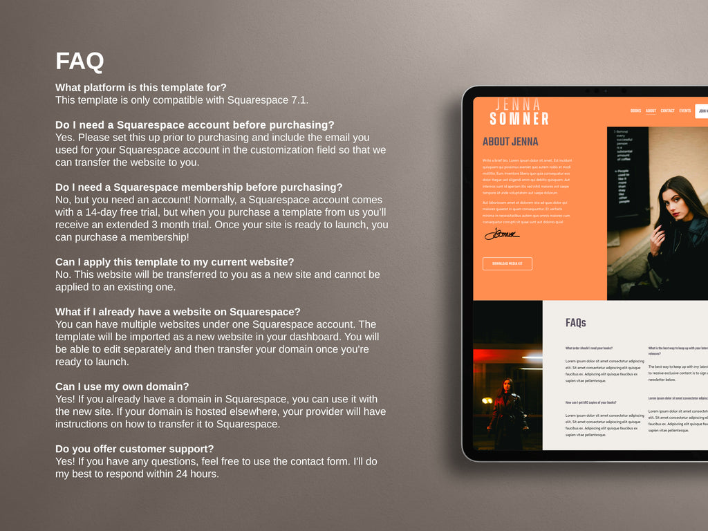 INTENZA  • Author Squarespace Website Template