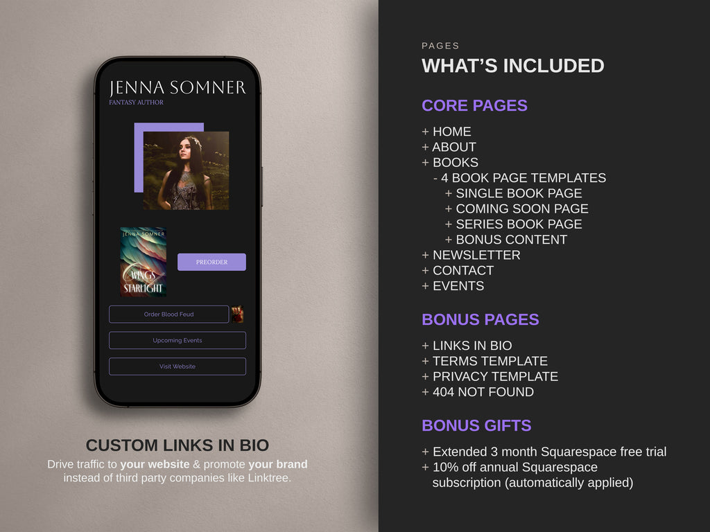 LAVENZA  • Author Squarespace Website Template