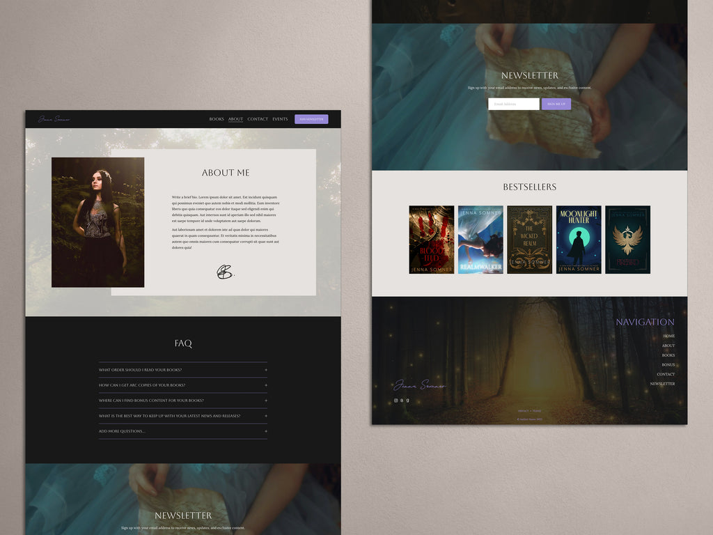 LAVENZA  • Author Squarespace Website Template