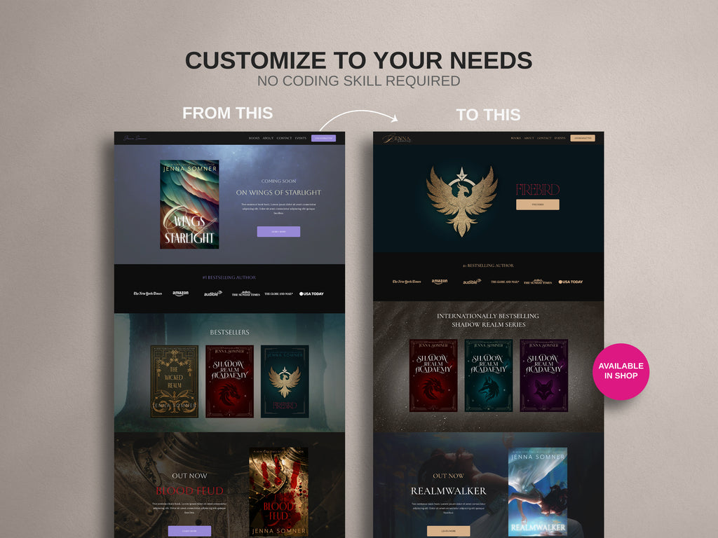 LAVENZA  • Author Squarespace Website Template
