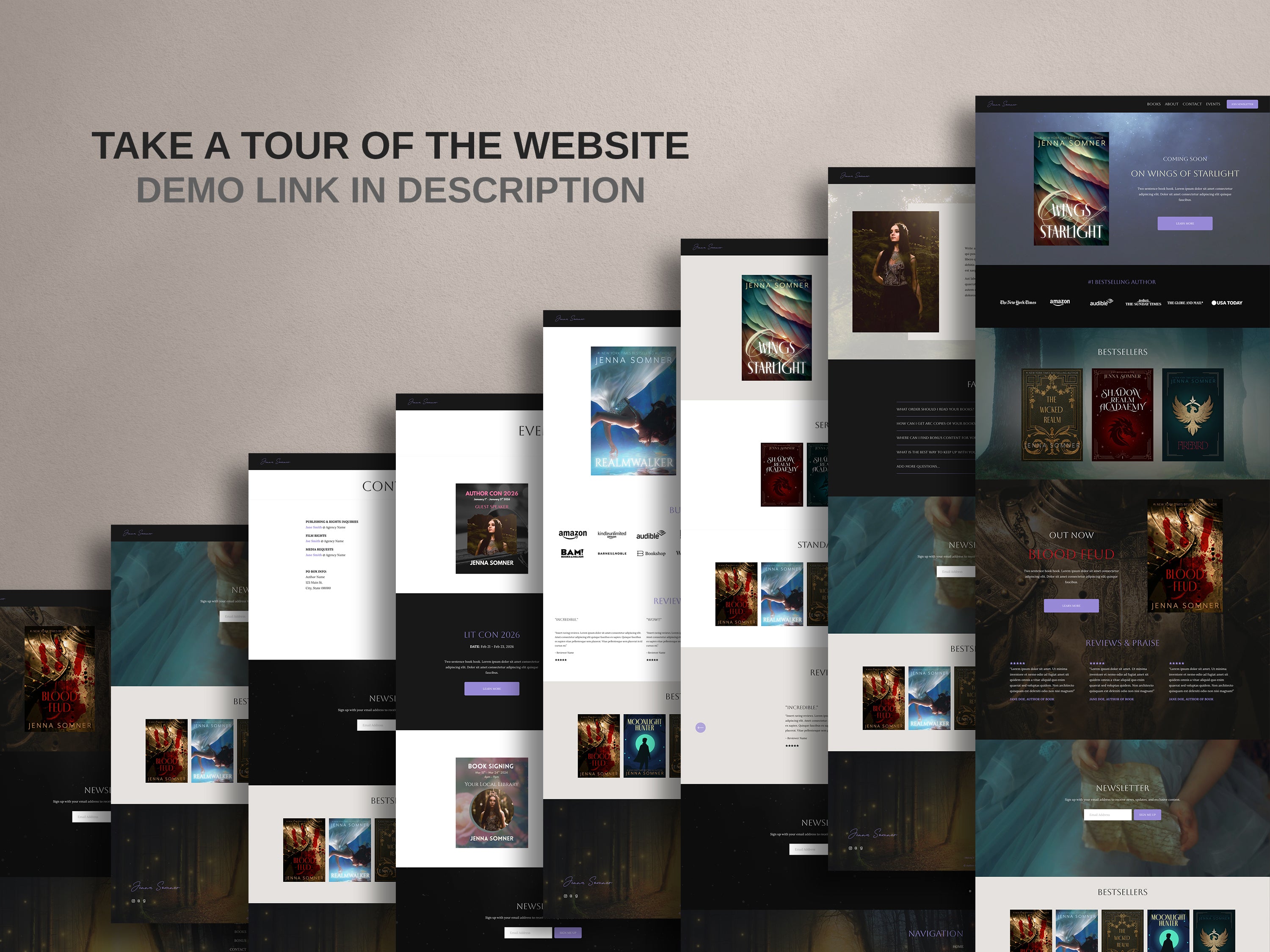LAVENZA  • Author Squarespace Website Template