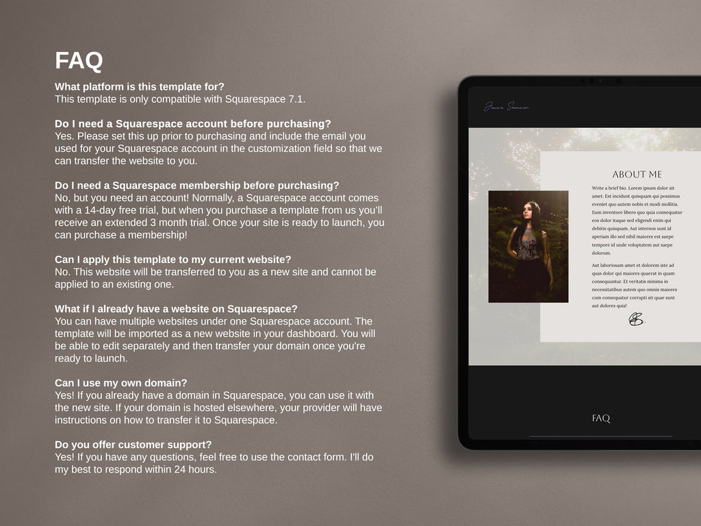 LAVENZA  • Author Squarespace Website Template