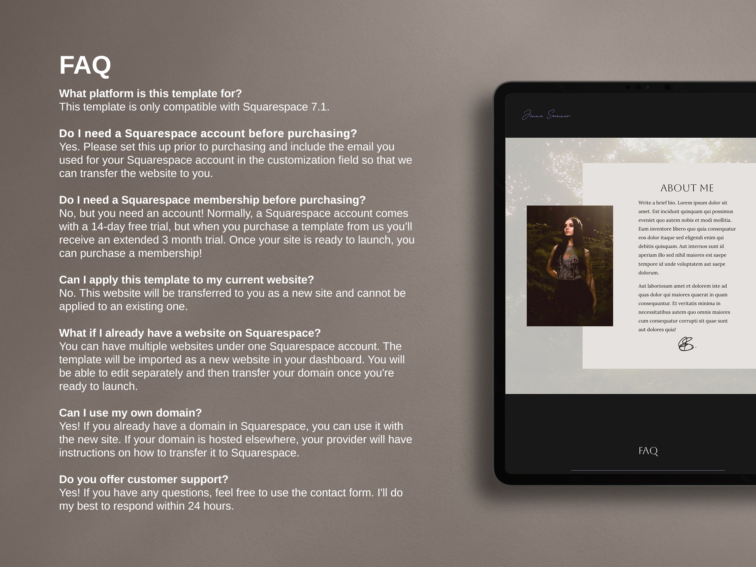 LAVENZA  • Author Squarespace Website Template
