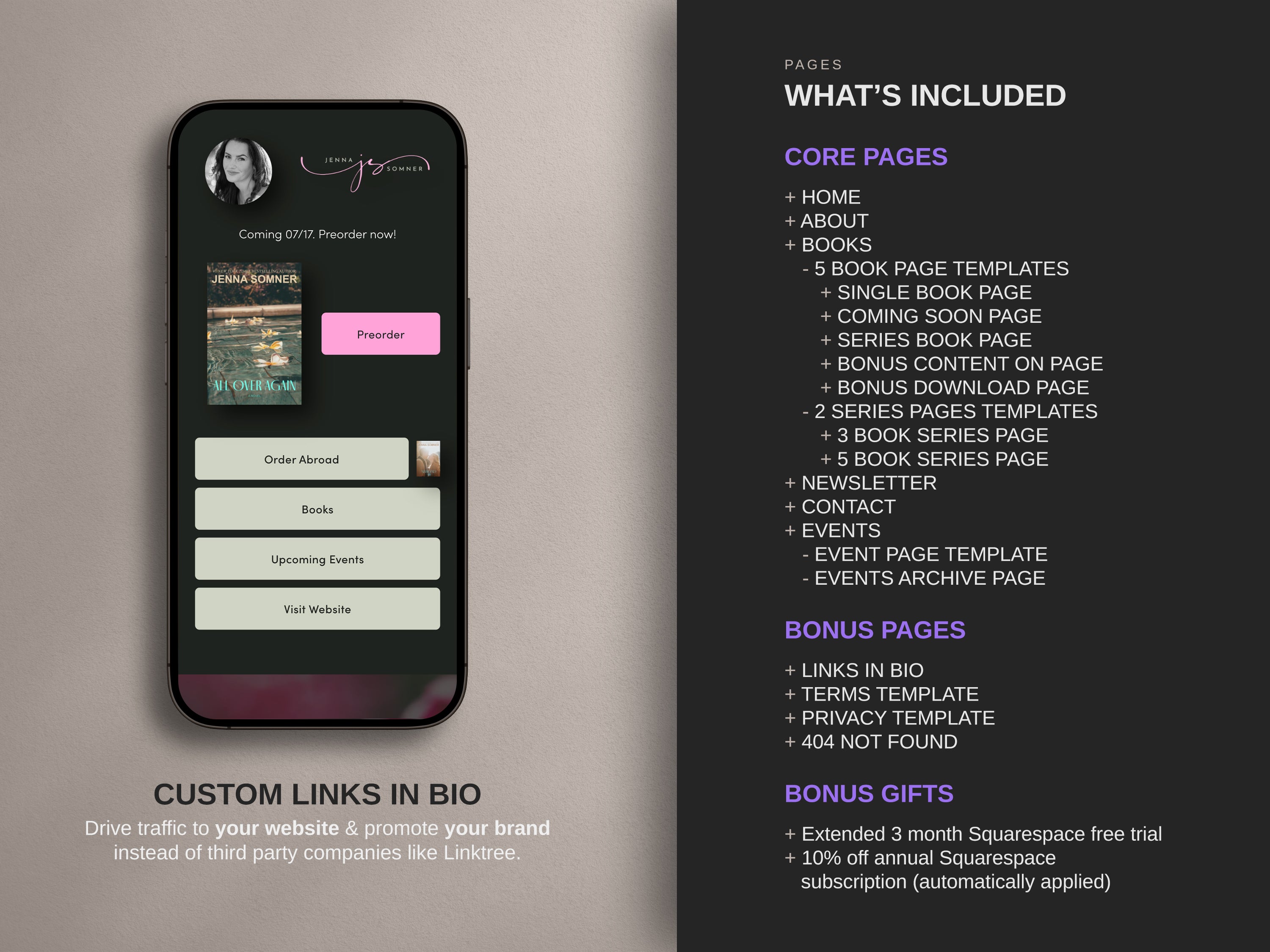 LOLA • Author Squarespace Website Template