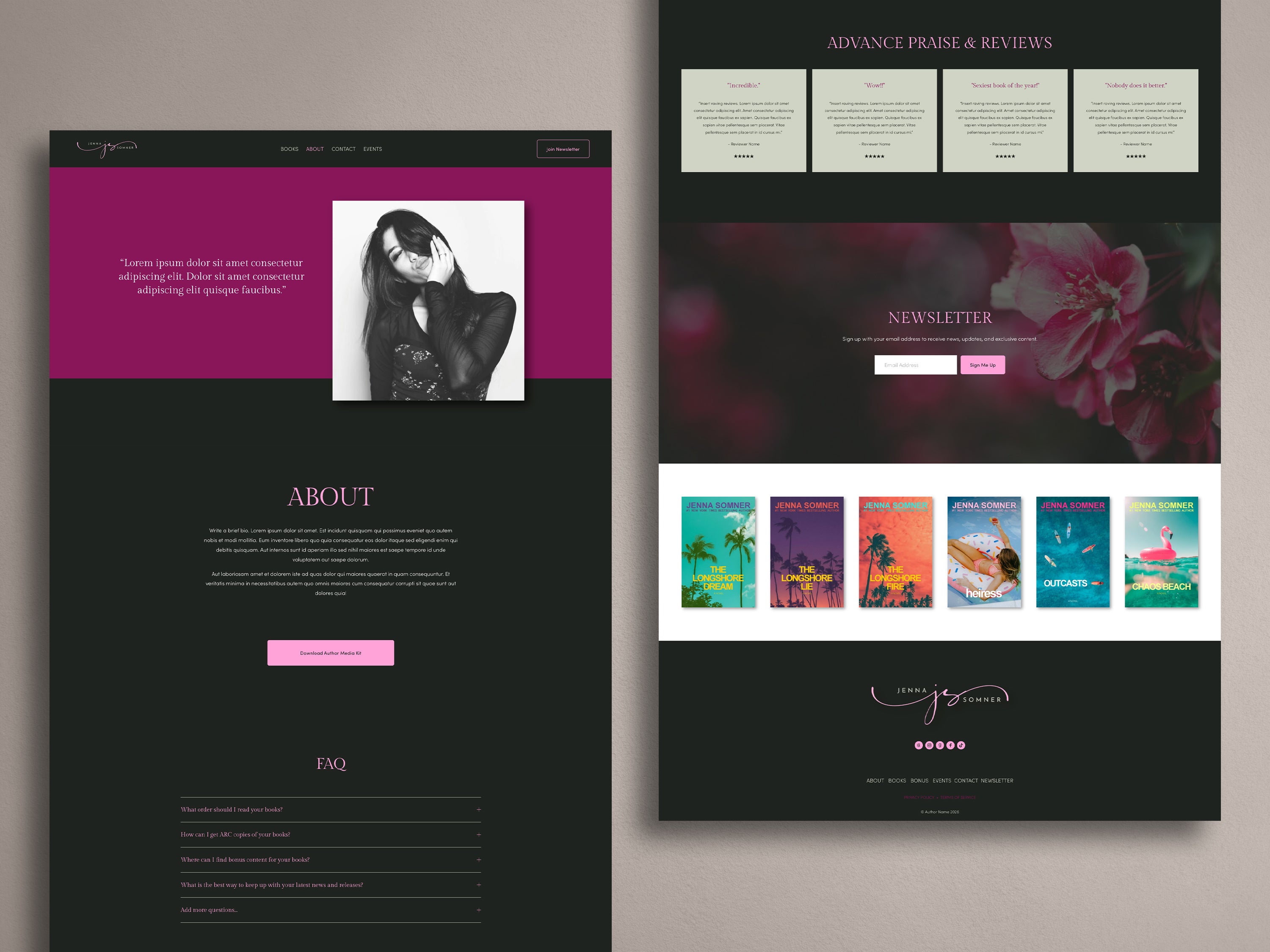 LOLA • Author Squarespace Website Template
