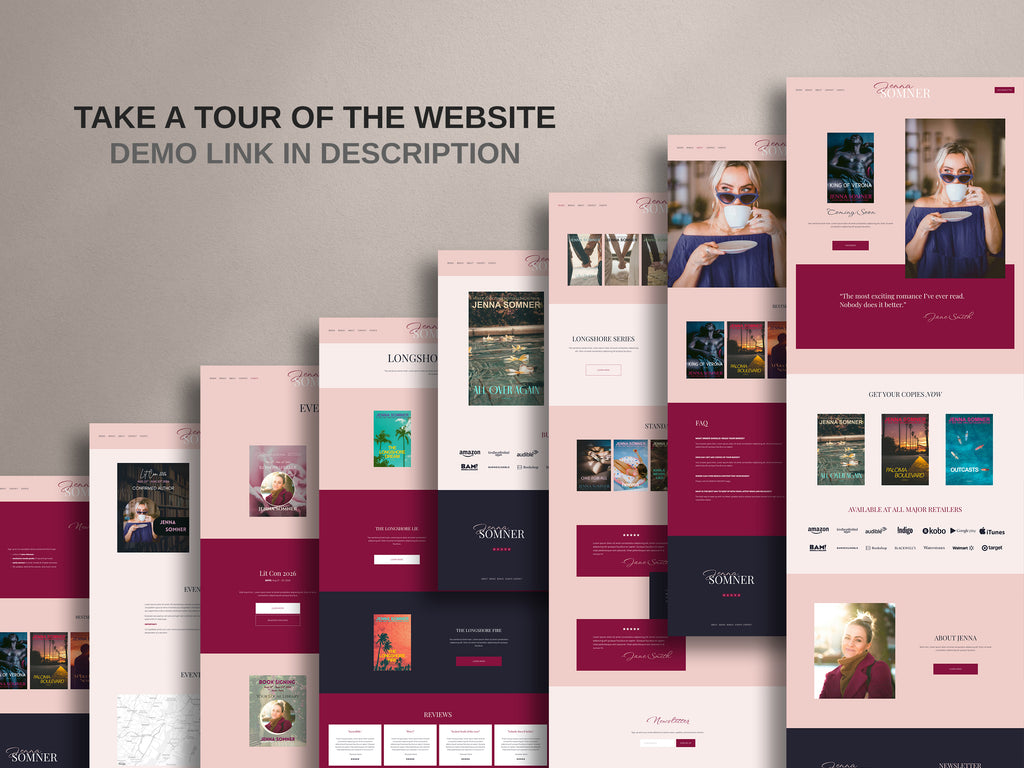 MELONI • Author Squarespace Website Template