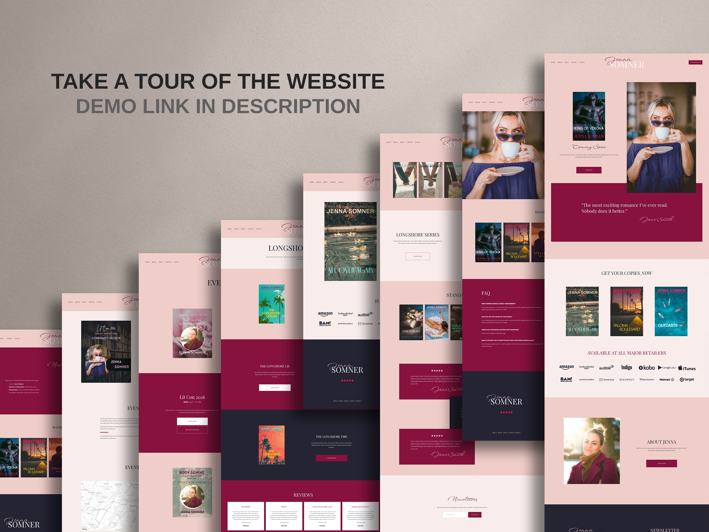 MELONI • Author Squarespace Website Template