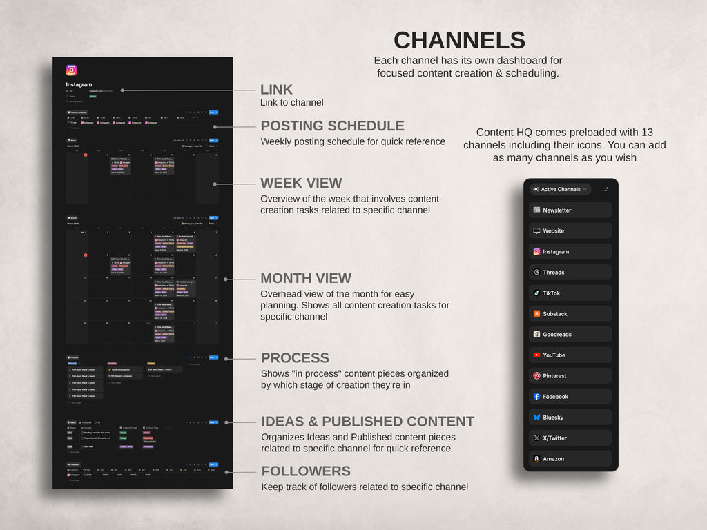 Content HQ -  Social Media Content Manager Notion Template