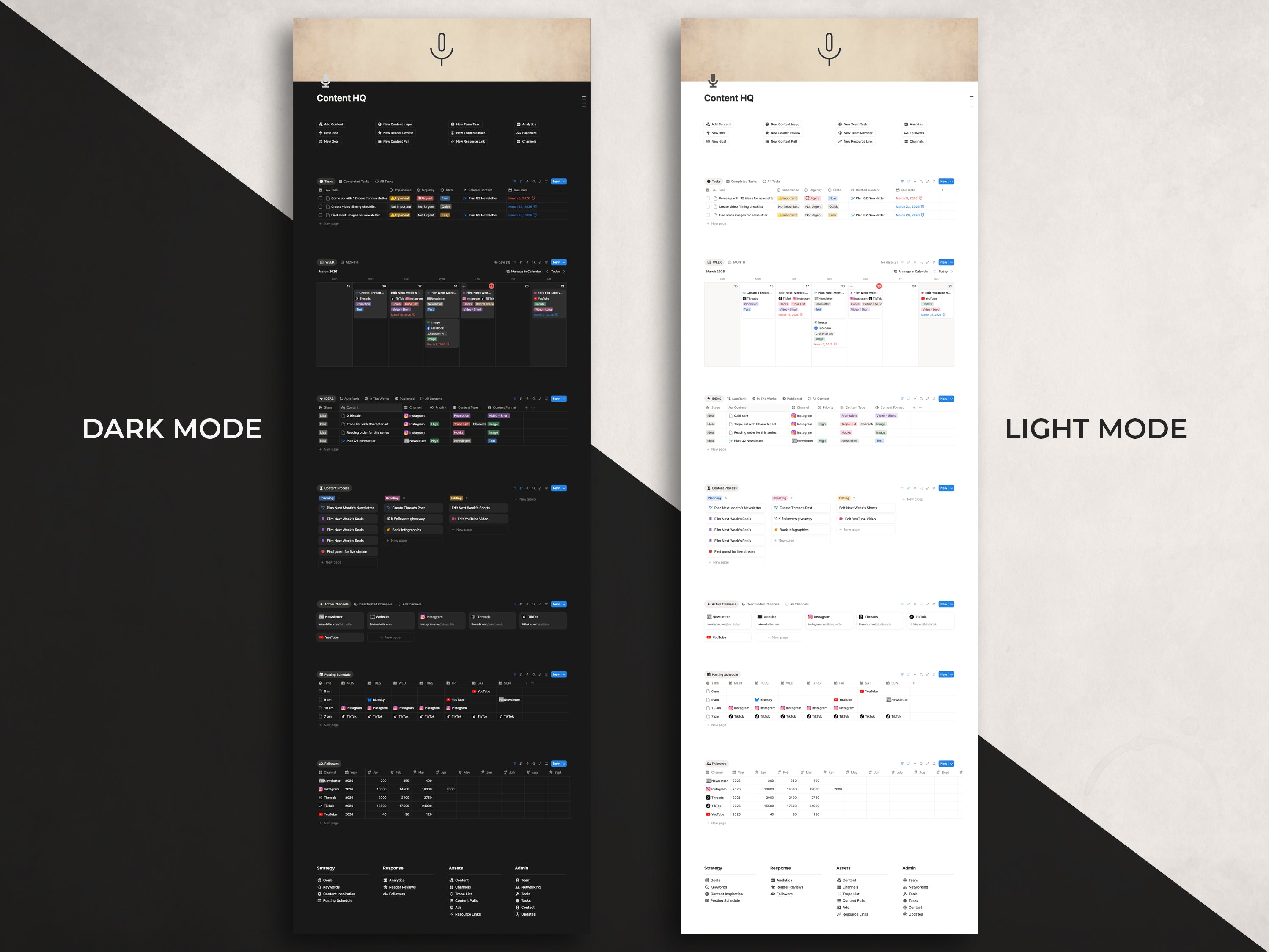 Content HQ -  Social Media Content Manager Notion Template