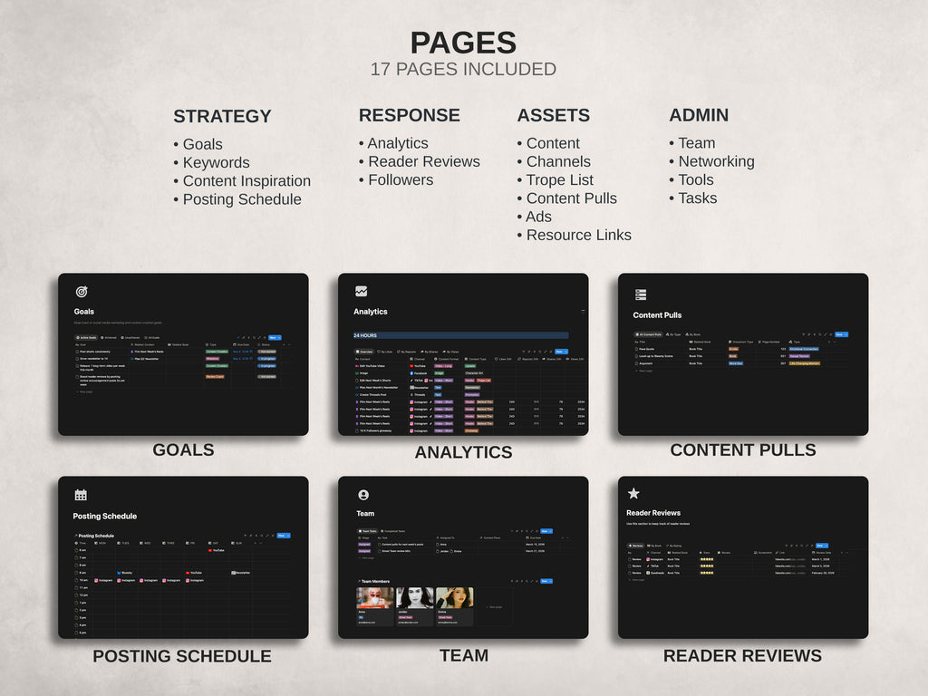 Content HQ -  Social Media Content Manager Notion Template