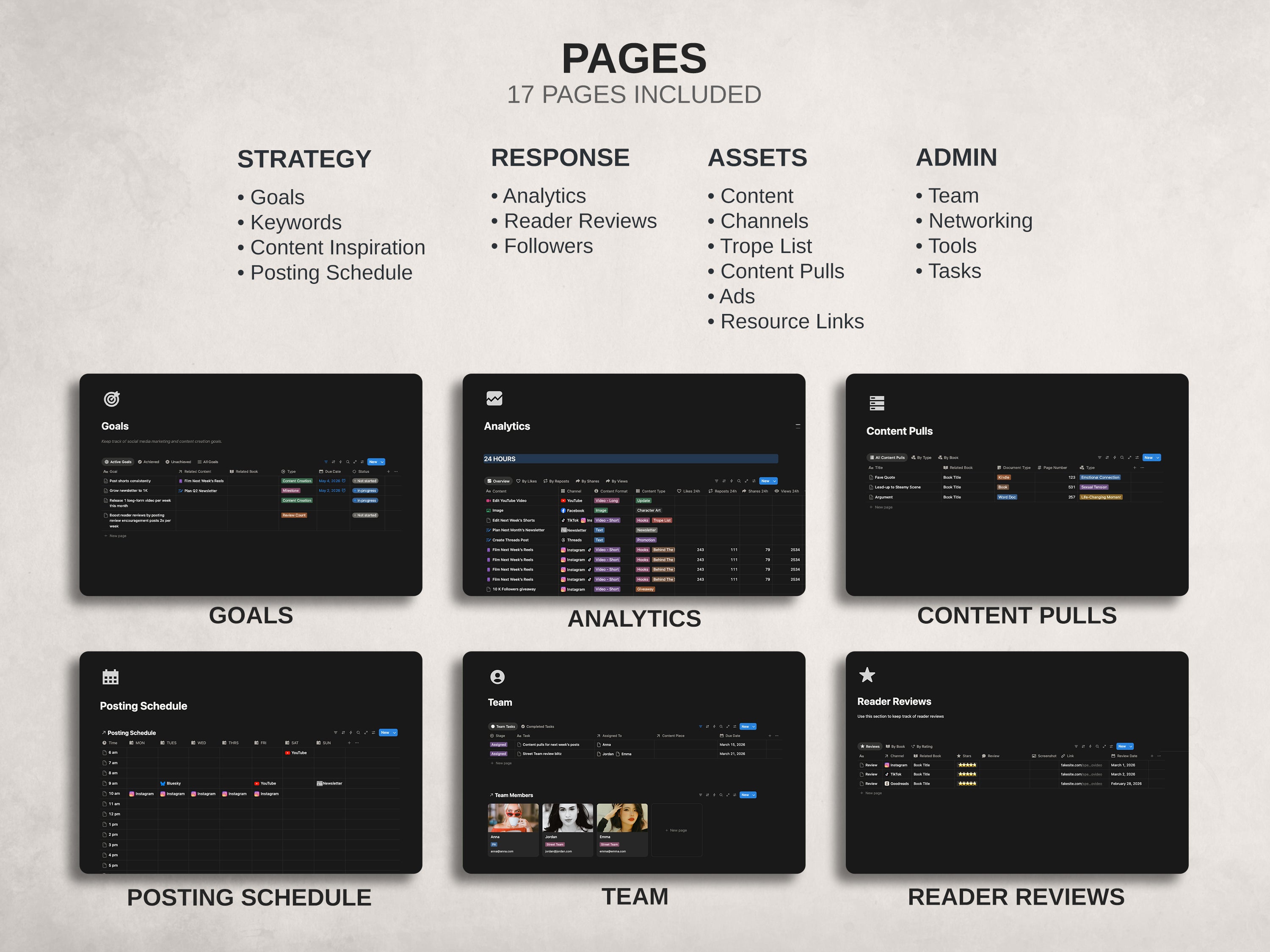 Content HQ -  Social Media Content Manager Notion Template