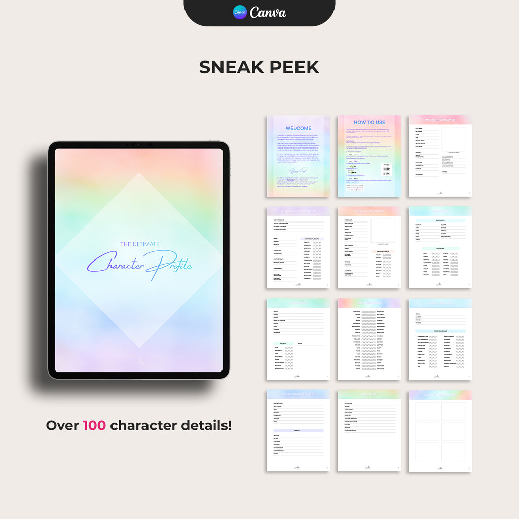 Character Profile Template - Pastel
