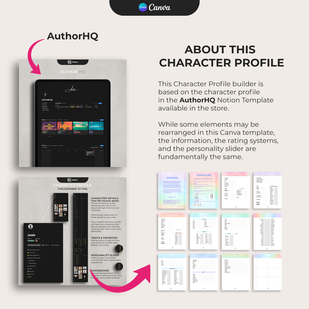 Character Profile Template - Pastel
