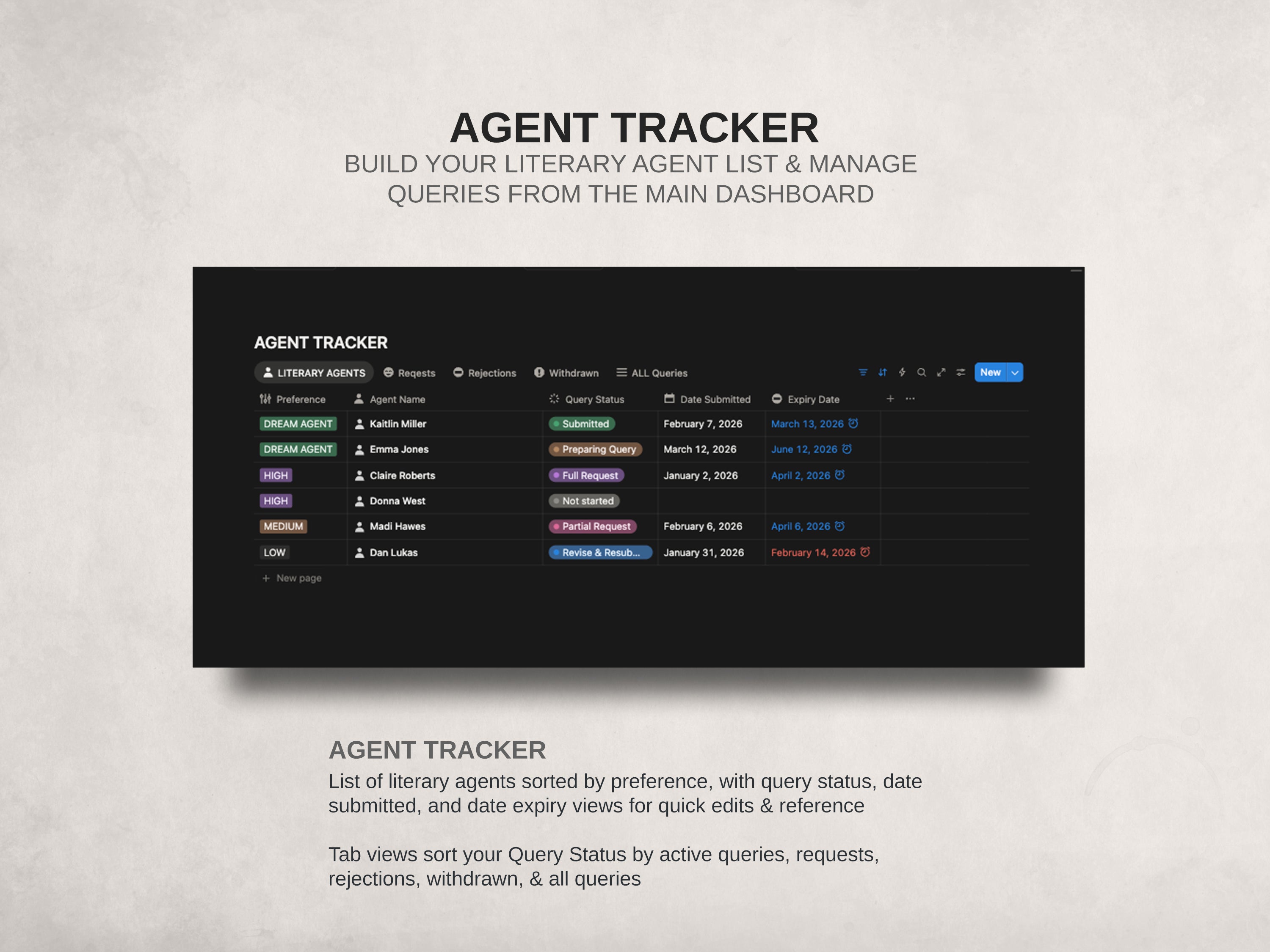 Query HQ - Query Builder & Agent Tracker Notion Template
