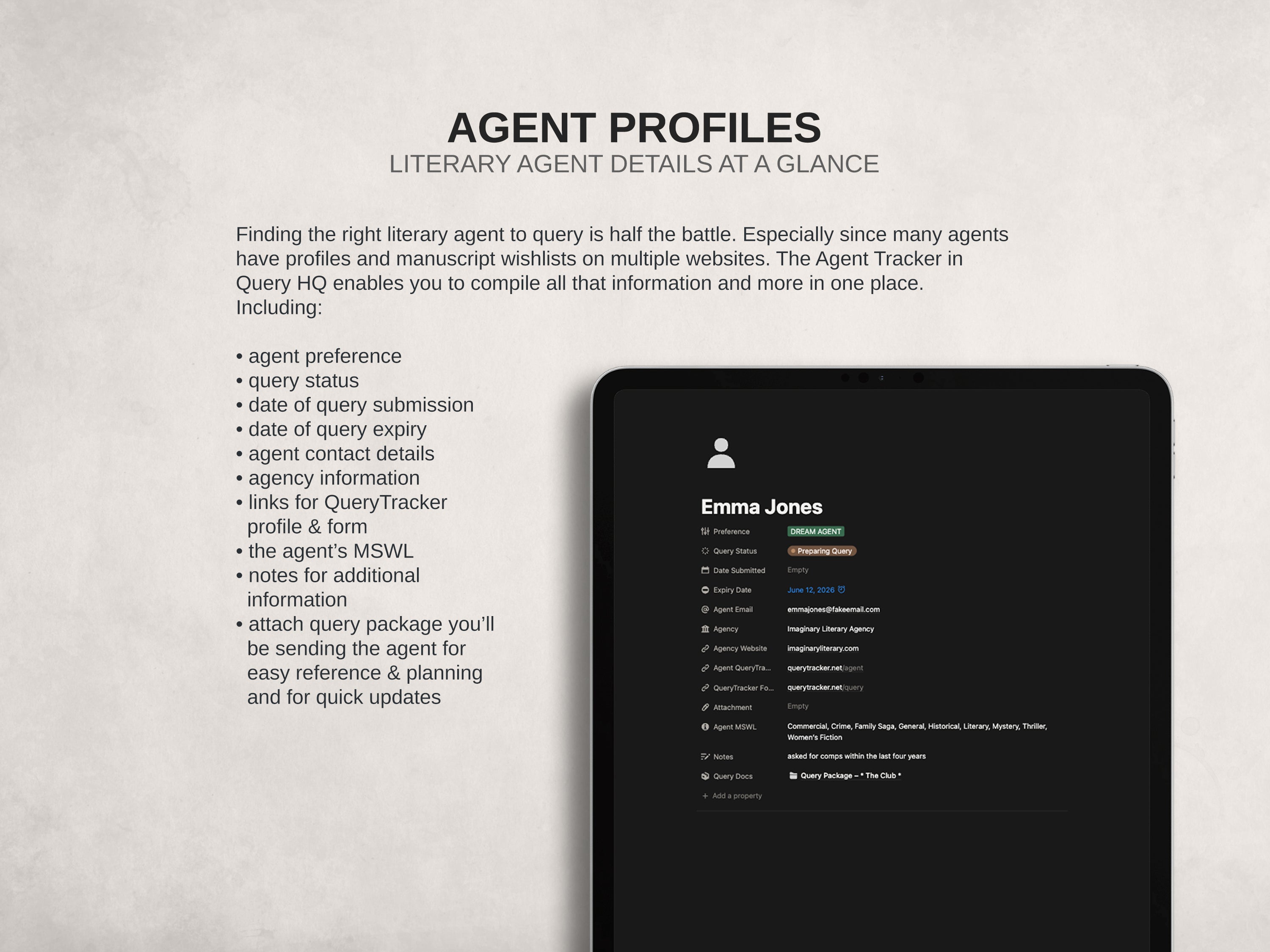 Query HQ - Query Builder & Agent Tracker Notion Template