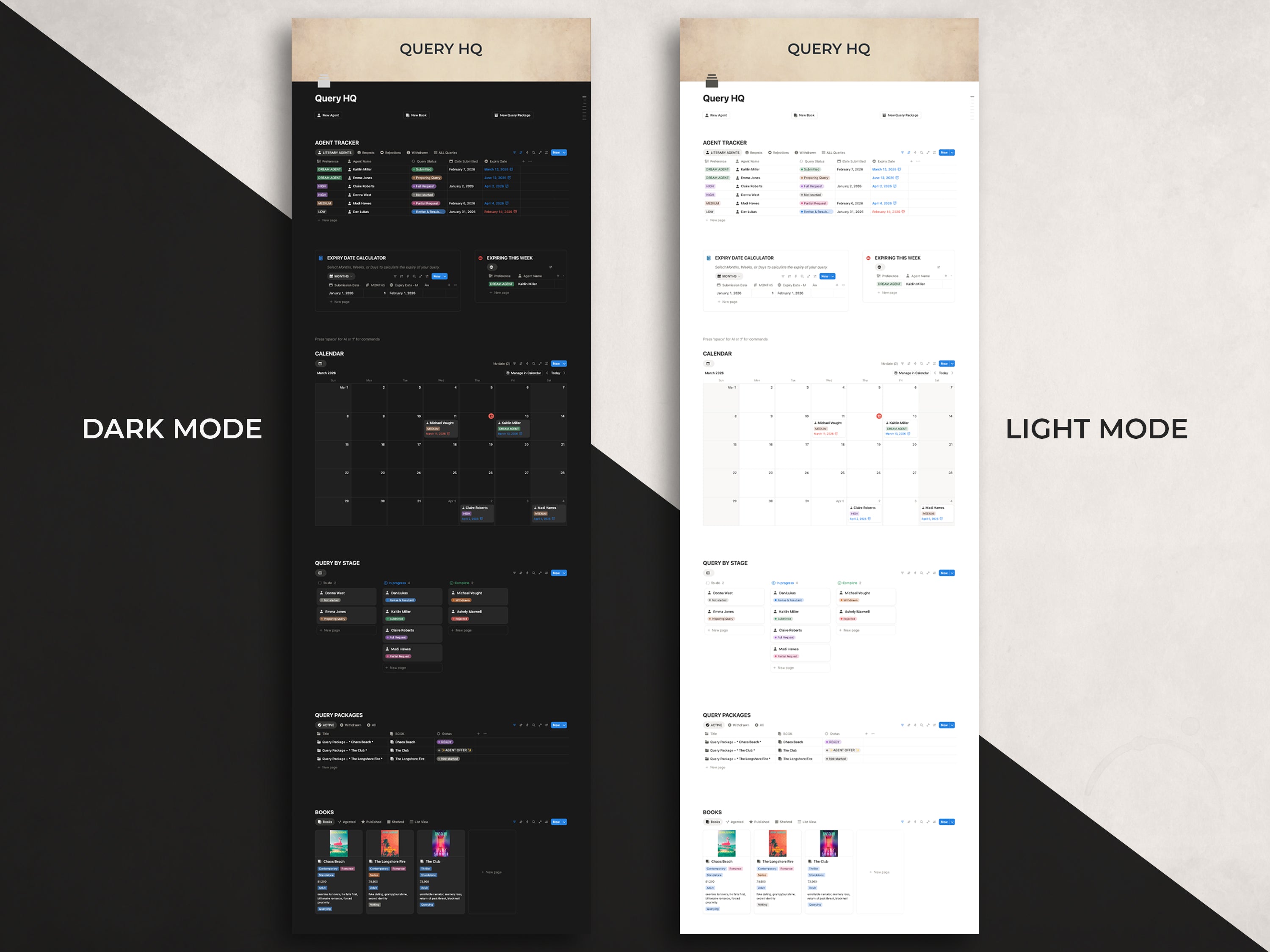 Query HQ - Query Builder & Agent Tracker Notion Template