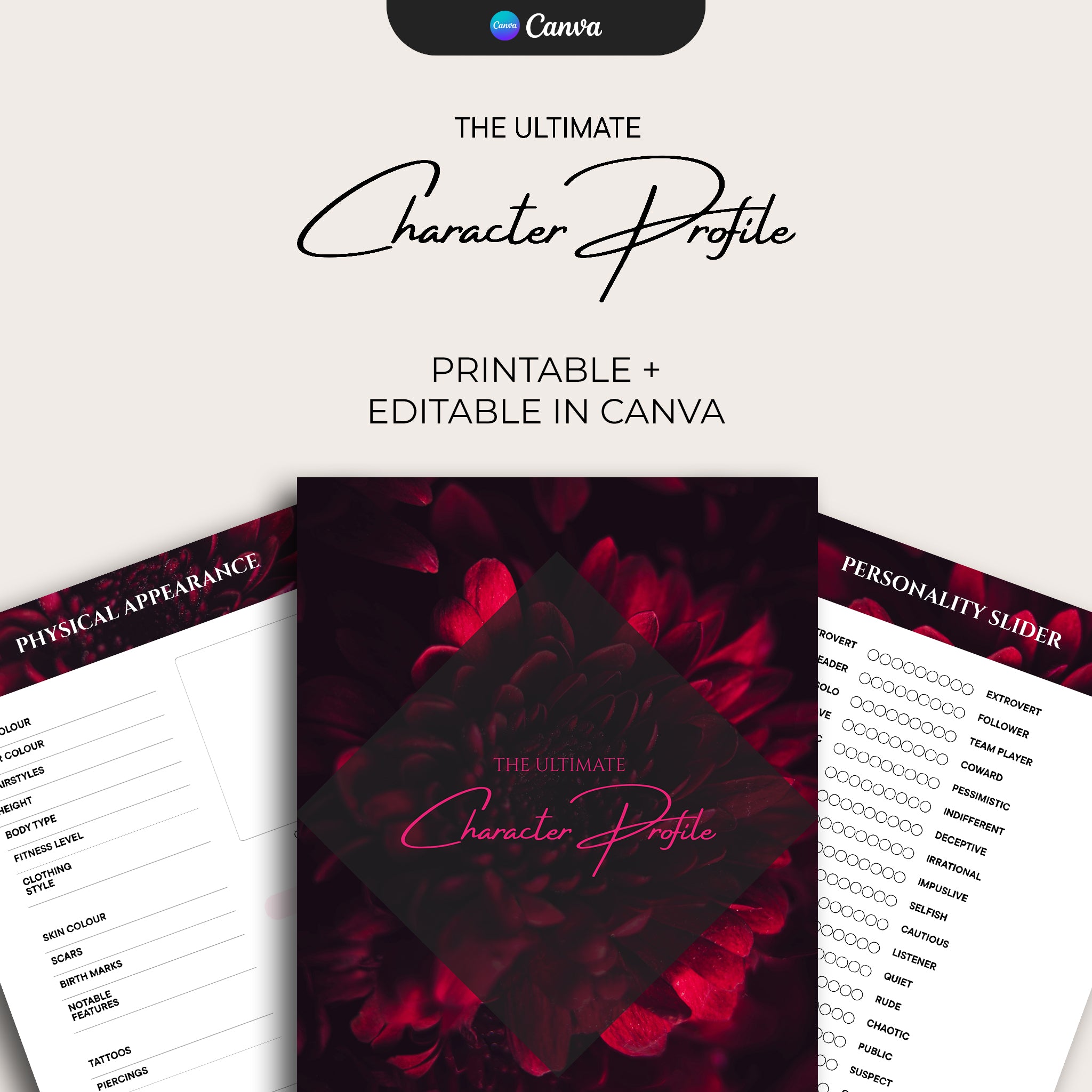 Character Profile Template - Romantic