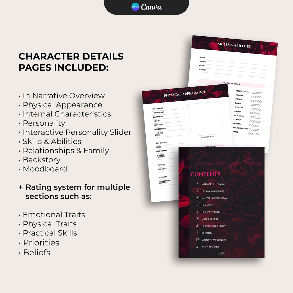 Character Profile Template - Romantic