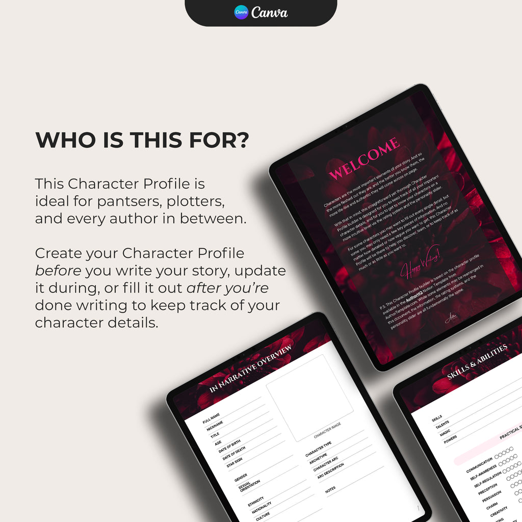 Character Profile Template - Romantic
